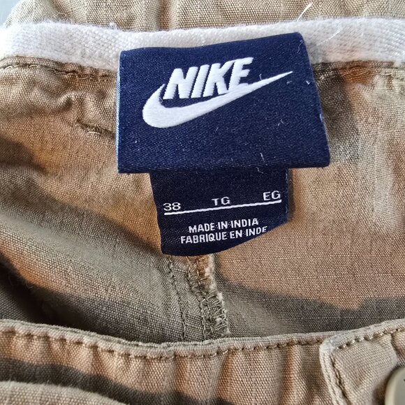Nike Shorts Mens 38 Khaki Cargo Outdoor Utility Pockets Cotton Ripstop Hiking - Picture 8 of 11